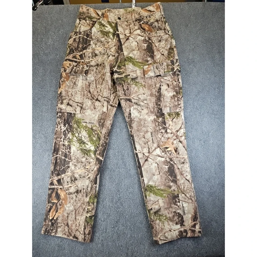 Cabela's ZONZ Woodlands Mens 34 Reg Camouflage Cargo Hunting Pants 1493